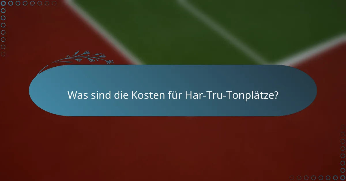 Was sind die Kosten für Har-Tru-Tonplätze?