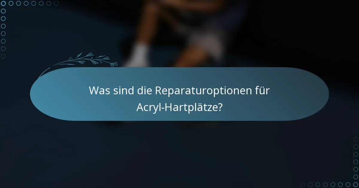 Was sind die Reparaturoptionen für Acryl-Hartplätze?