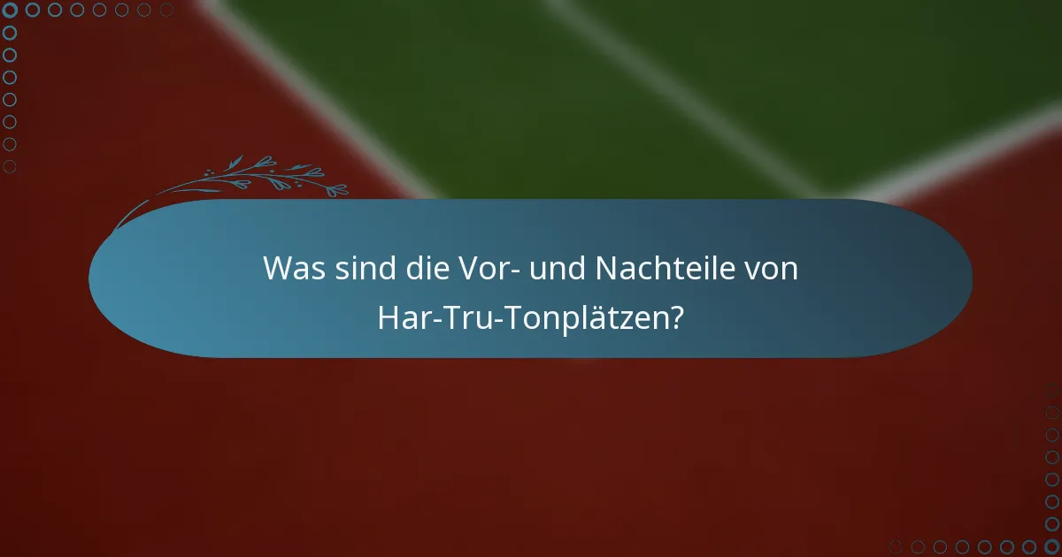 Was sind die Vor- und Nachteile von Har-Tru-Tonplätzen?