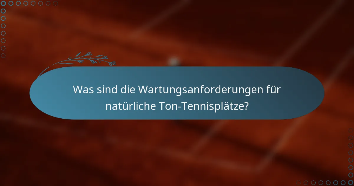 Was sind die Wartungsanforderungen für natürliche Ton-Tennisplätze?