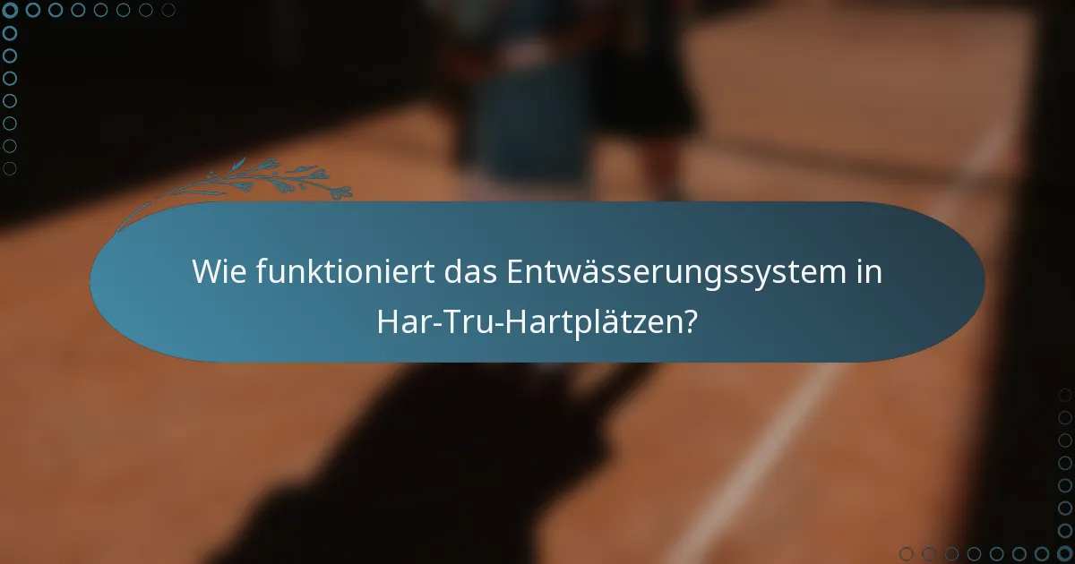 Wie funktioniert das Entwässerungssystem in Har-Tru-Hartplätzen?