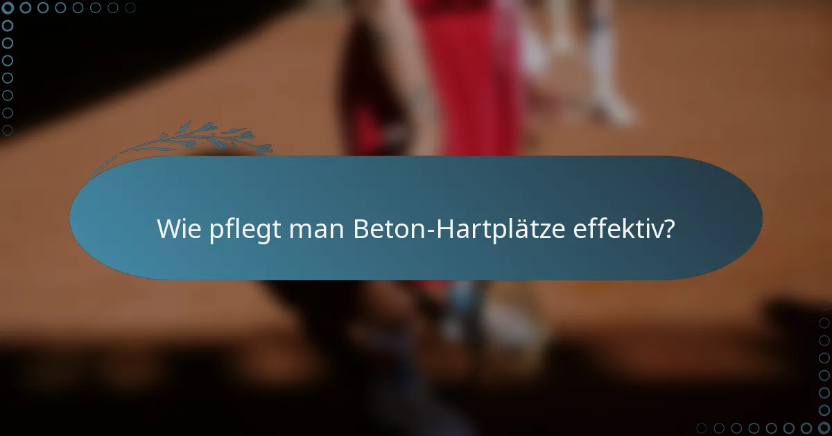 Wie pflegt man Beton-Hartplätze effektiv?